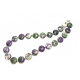 Purple and Green Beaded Calsilica Necklace